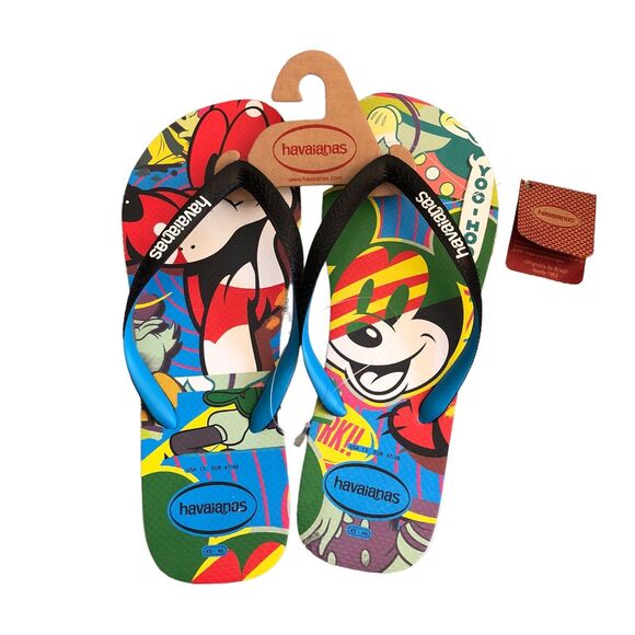 Havaianas Disney Flip Flops Men’s 13 Mickey Mouse Pluto Pop Art Thong Sandals - Picture 4 of 7